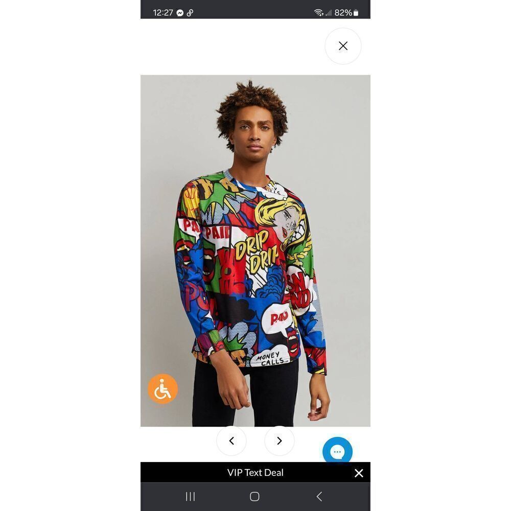 New XL Reason Money Drip Comic Print Long Sleeve Streetwear Casual Tee Tshirt
